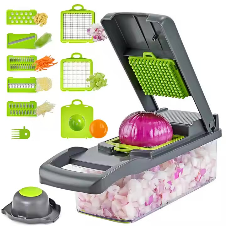 Multifunctional 16 In 1 Fruit Vegetable Onion Slicer Dicer Spiralizer Shredder Hand Graters Vegetable Chopper Cutter