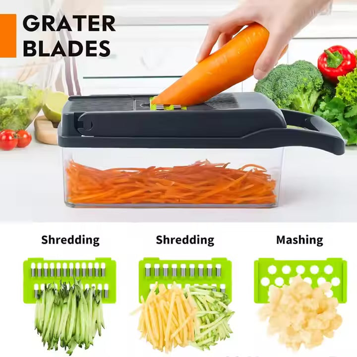 Multifunctional 16 In 1 Fruit Vegetable Onion Slicer Dicer Spiralizer Shredder Hand Graters Vegetable Chopper Cutter