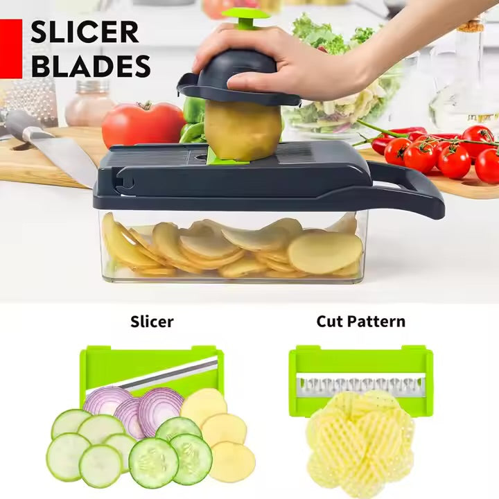 Multifunctional 16 In 1 Fruit Vegetable Onion Slicer Dicer Spiralizer Shredder Hand Graters Vegetable Chopper Cutter