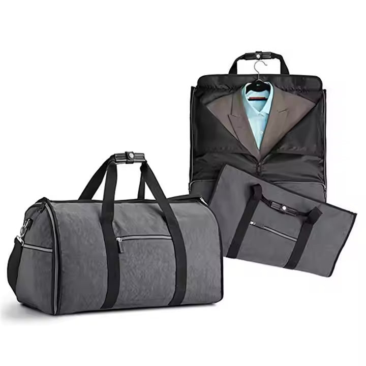 Portable Suit Storage Bag Waterproof 2 in 1 Business Travel Duffel Bag Foldable Men's Garment Bag for Business Clothing packing