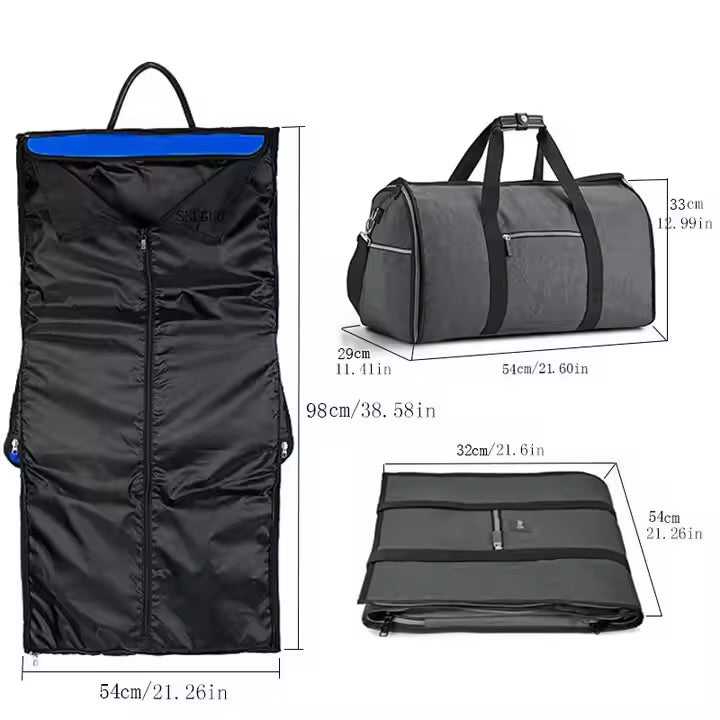 Portable Suit Storage Bag Waterproof 2 in 1 Business Travel Duffel Bag Foldable Men's Garment Bag for Business Clothing packing